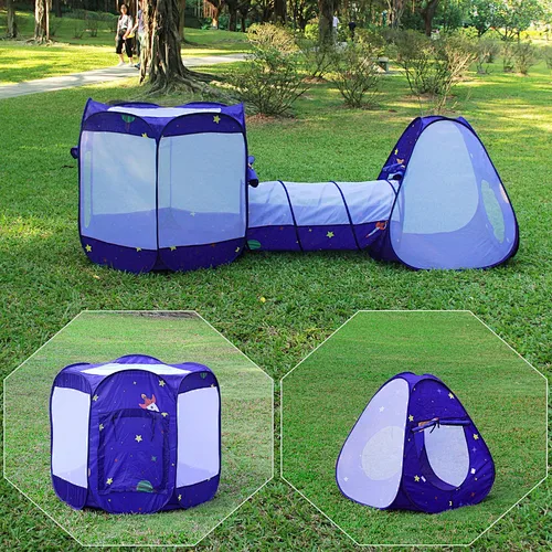 Homfu 3 in 1 Pop up Tunnel Tent for Kids Play Indoor Outdoor for Children Toddler Boys Girls As Christmas Gift Toy Crawl Play Tent